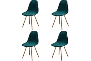 Highdi Housse de Chaise Scandinaves Lot de 4, Extensible Vert Housse de Chaise de Salle à Manger, Velours Universelle Couverture de Chaise sans Accoudoirs pour Décoration de Salon Cuisine Maison