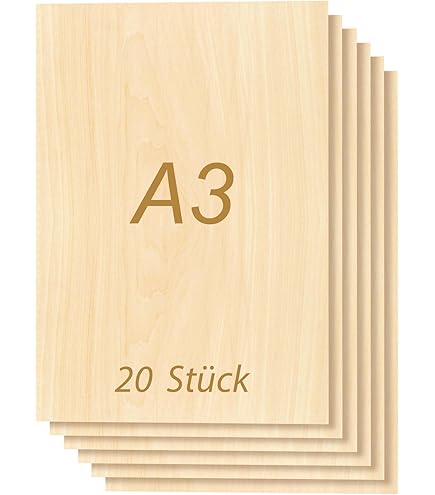 Dofiki 25 Stück Linde Sperrholz Blatt 3mm Sperrholz 400x400x3mm Holz Blatt Fuer Laserschneiden Gravieren Holz Brennen Crafting, Bass Holz Blaetter Handwerk Sperrholz 1,8 X15,7 X15,7 4315621157
