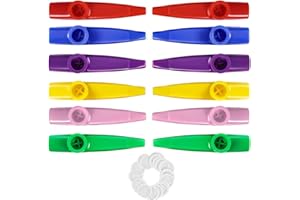 YESHLIKY Kazoo, MUlticolor Kazoos Bulk Musical Instruments for Gift, Prize and Surprise Party Supplies (6 Colors 12 PCS)