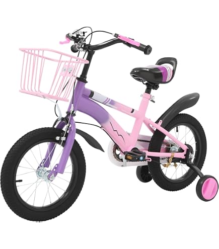 Vélo Enfant 16 Pouces Garçon Fille Avec Roues Stabilisatrices - Siège Et Guidon Réglables