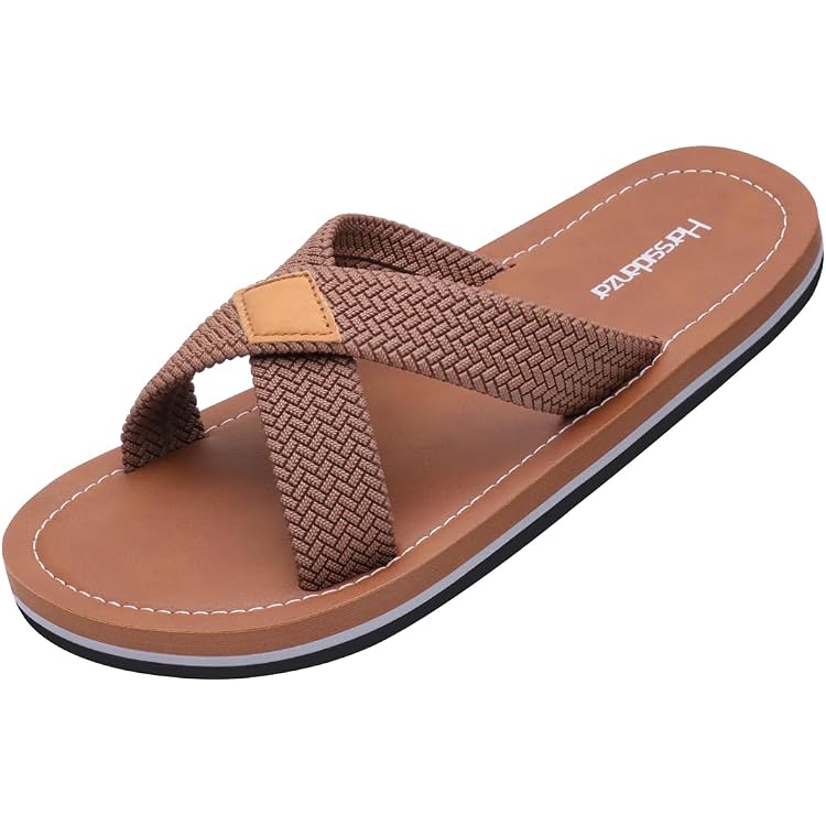Sandales Homme JOMIX En Cuir - Tongs Confortables Pour Plage, Piscine, Maison Et Douche