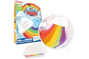 Bomba de baño De Arco Iris De Nube Grande de Zimpli Kids, Bomba de Baño multicolor de efecto especial, Caja de regalo para niños y niñas, apto para veganos y libre de crueldad