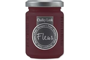 FLEUR DESIGNER'S PAINT | Pittura ad Acqua, Effetto Gesso Naturale, Extra Opaca, Fleur Chalky F29, Colore Porto Red, Made in Italy, Formato da 130 ml