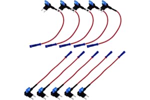 DEDC Lot de 10 Porte Fusible Auto Porte Fusible 15A 32V avec Fusible Voiture 15A Bleu