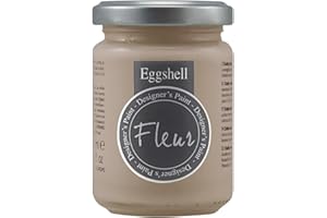 FLEUR DESIGNER'S PAINT | EGGSHELL Smalto Multisuperficie Satinato, Senza Carteggiare, 130 ml, F12 James Taupe, a Base Acqua, Lavabile, Altissima Resistenza, per Interno - Esterno, Made in Italy