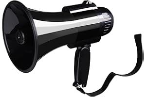 MyMealivos Megafono Portatile megafono 20 Watt Potenza Megafono Altoparlante Voce E Sirena/modalità Allarme con Controllo del Volume E Cinghia