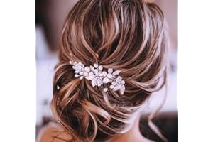 Unicra Argent Mariage Cristal Cheveux Vignes Fleur Feuille Headpieces Accessoires De Cheveux De Mariage Pour La Mariée (Argent)