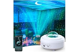 Coollamp Galaxy Light Projector for Bedroom, Rechargeable Sensory Lights with 8 Lamp Modes + 5.0 HiFi Bluetooth Speaker, Northern Star Projector Night Light, Gift for Kids Teen Boy Girl (Room Decor)