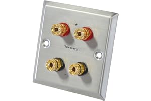 Dynavox Prise murale pour haut-parleurs 4 borniers pour fiches banane Acier inoxydable (Import Allemagne)