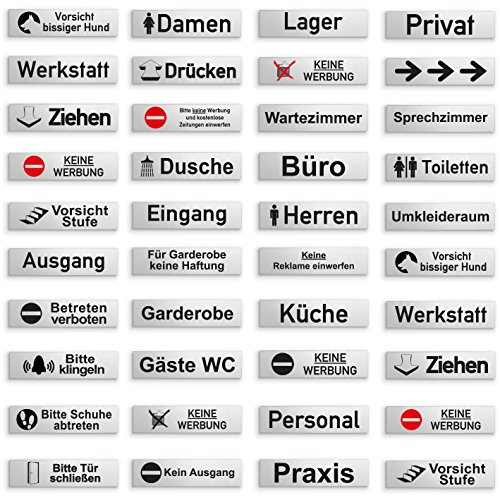 Aluminium Türschild „Privat“ 160 x 40 x 1,5mm (Oberfläche veredelt) • Selbstklebend - 3