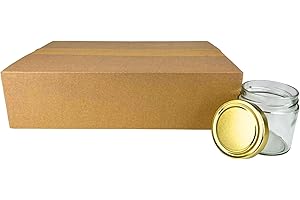 BIENEN SCHMIDT 52x DEEP Twist Off Honigglas 500 g Rundglas Gläser für Honig Deckelfarbe Gold