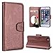 Produktbild Ledertasche Spiegel Hülle für iPhone 6 / iPhone 6S, Handyhülle Lederhülle Case für iPhone 6/6S, Schutzhülle Schmetterling Blumen Elegant Muster für iPhone 6 / iPhone 6S, ZCRO Etui Schale Brieftasche Cover mit Spiegel Mirror Design Multifunktional Handytasche Hüllen Extra Dünn Wallet Flip Case Cover Kartenfach Standfunktion Klapphülle im Bookstyle Magnetisch Schutz Tasche für iPhone 6 / iPhone 6S (Braun)