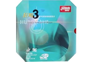 DHS- CHINA DHS Hurricane 3 NEO Tischtennis-Gummiplatte (schwarz/rot, 2,15/2,2 mm; Härte: 39/40/41), mit Pingpong-Gummi für Wettkämpfe