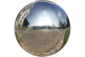 HOMDSIM 15 cm/6 inch Garden Sphere Mirror Gazing Ball,Silver Stainless Steel Polished Reflective Smooth Hollow Globe Ball,Durable Colorful and Shiny Decorations Addition to Garden Patio Yard Home