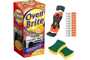 G&C PRODUCTS Oven Brite Oven Cleaner Set with Scraper and 2 Non-Scratch Sponges | Heavy Duty Oven Cleaner Kit with Bags for Racks and Cleaning Gloves