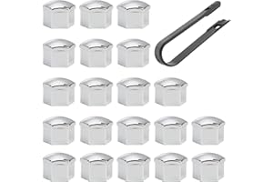 Novstuf Placcatura Copribulloni Ruote, 20 Copridadi Ruota Auto 17mm con Clip Incluso Copricerchi Antipolvere Cerchi Cappucci Bulloni Ruota per Maggior Parte delle Viti Ruote da (Argento)