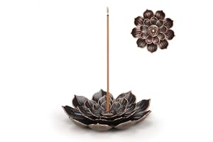 Shirene hållare för rökelsepinnar, hållare lotus 2 stycken mässing lotus rökelsestavar hållare avtagbar brännare 6 hål rökels