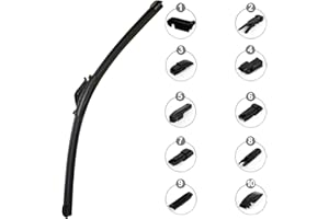 AUTOZOCO Escobilla limpiaparabrisas multi adaptador, Escobilla coche, limpiaparabrisas delantero, compatible con la mayoría de vehículos, Fácil instalación, Incluye 10 adaptadores, Longitud 70 cm