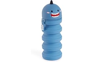 Back2Fun - Portatodo cubilete 2 en 1 Extensible, Estuche Escolar un Compartimento, Porta Todo retráctil de Silicona Suave con Cierre Cremallera, Material Divertido para la Vuelta al Cole