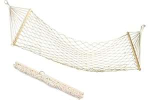 JT2D Amaca da campeggio all'aperto Amaca In Rete Intrecciata 200 * 80 Cm In Corda Super Traspirante An-ti-rotolamento Per Interni Ed Esterni Balcone Giardino Campeggio Spiaggia 200 Kg Di Carico