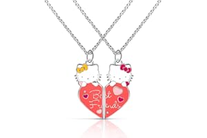 Ubephant Collier Hello Kitty Fille,Collier Hello Kitty, Collier Couple Hello Kitty CœUr Collier, Collier Pendentif Chat Mignon Animal de Dessin Animé ChaîNe Bijoux