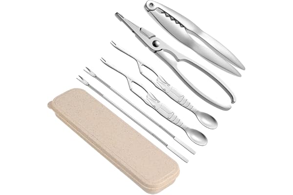 Hemoton Set 6 PièCes Pince À Crabe Inox Solide Outils De Fruits De Mer Ergonomiques Avec ÉTui Pour DéCorticage Homard Noix Ustensiles Cuisine Pratiques