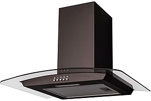 SIA CGH60BL 60cm Black Curved Glass Chimney Cooker Hood Kitchen Extractor Fan