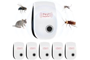 SCROLIEY 6 Pack Repellente Ultrasuoni per Ratti,Repellente Ultrasuoni per Uso Interno, Zanzare,Topi, formiche, Insetti, Ratti, Scarafaggi, Mosche,e Altri Roditori