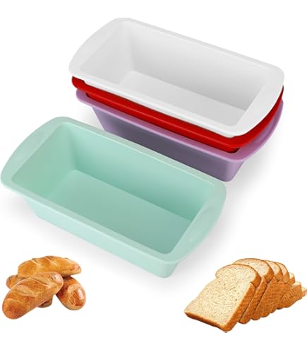 HSUYUN 2 Stück Silikon Kastenform | Hitzebeständig Bis 230°C | Rechteckige Brotbackform