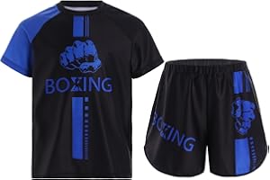 Kaerm Kinder Junge Wushu Fitness Kleidung Muay Thai Anzug Kick Boxshorts Sportbekleidung Kampfsport Kampfausrüstung