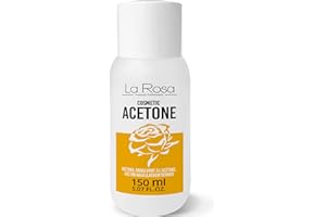 LA ROSA LaRosa ACETONE 100% Pure Dissolvant pour vernis, acétone semi permanent, gel UV/LED Soak Off, colle, faux ongles en acrylique, parfum citron 150 ml
