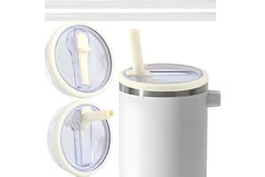 CIYIN Coperchi di Ricambio per Bicchieri da 40 oz, Compatibile con Stanley Cup, 2 Pcs Coperchio per Tazza Stanley con 2 Cannuccia, Coperchio a Prova di Perdite, Accessori per Stanley Cup (Bianco)