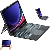 Keyboard Case with Mag Touchpad Blutooth Light Stand Compatible with Galaxy Tab S10+ Plus/S9+ Plus/S9 FE+ Plus 12.4