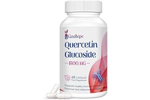 GOZITEPE Quercetin Glucosid 1200mg, Isoquercetin Ergänzung mit 2-6 mal Bioverfügbarkeit, Antioxidans enthält schwarzen Pfeffer-Extrakt & Rutin, unterstützt die innere Durchblutung Gesundheit