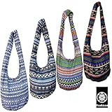 PANASIAM Schulterbeutel, gewebte Designs aus fester Baumwolle, hochwertig, mit doppeltem Stoff, großem & kleinem Taschenraum, - 2