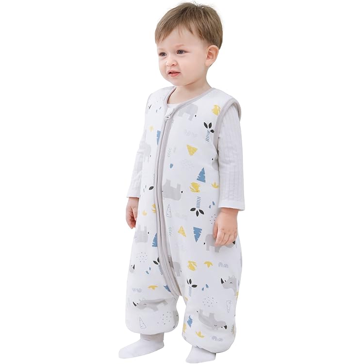 MIKAFEN Gigoteuse Bébé à Manches Longues Pour L'hiver - Gigoteuse Pour Bébé Avec Pieds - 100% Coton- Unisexe - Longueur : 100cm 3-4 Ans - Gris
