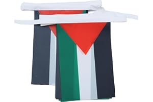 AZ FLAG Guirnalda 6 Metros, 20 Banderas de Palestina 21x15 cm, Bandera Palestina 15 x 21 cm - Banderines Palestinos
