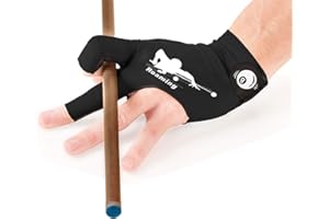 Roaming Guantes de Billar Transpirable de Secado Rápido, Guantes de Billar para Tiro, Cola de Billar, Adecuado para Mano Izquierda o Derecha