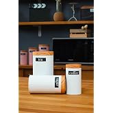 UCR HOME Set of 3 Metal Tea Coffee Candy Storage Jar - White
