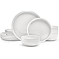 Mikasa Callie Chip Resistant 12 Piece Dinnerware Set, Service for 4, White