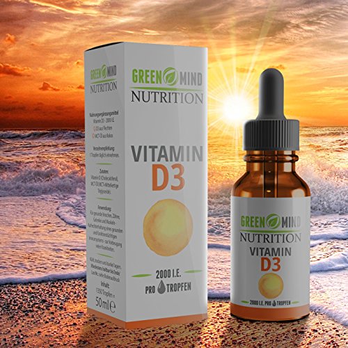 Vitamin D3 2000 I.E pro Tropfen 50 ml vegetarisch hoch bioverfügbares Vitamin D3 aus