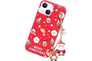 Vauki Funda para iPhone 13 6.1" Cárcasa con Cadenas Ciervo de Navidad 3D Muñecas Silicona Suave TPU Bumper Protector Cover Christmas Dibujos Navideñas Doll móvil Case, Santa Claus