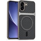 Coverzone Poco X8 Pro ile uyumlu Karbon Kaplama Telefon Kılıfı, MagSafe ile Uyumlu, 2 mm Y&uuml;kseltilmiş Kamera Korumalı, Kadife