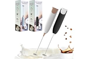 Xanewza 2 Pezzi Frullatrice Elettrica per Caffè al Latte, Funziona a Batteria, Frullatrice Elettrica Latte con Supporto in Acciaio Inossidabile, per Latte, Cappuccino, Caffè
