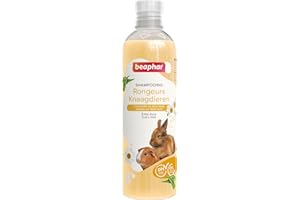 BEAPHAR – Shampooing Essentiel pour Lapin, Cochon d'Inde et Petits Rongeurs – Extra-Doux – Contient Camomille et Aloe Vera – sans parabène ni Silicone – pH Neutre – Produit Vegan – 250 ML