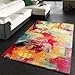 Alfombra Moderna Diseño Alfombra Óptica Lienzo Multicolor Verde Azul Rojo Amarillo - 200x290 cm