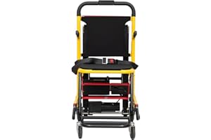 WOLWES Electric Stair Lift Chair, Stair Mobility Aid, Stair Lift, Wheelchair, Foldable, Lightweight, Mobile Stair Lift, Adjustable Evacuation Stair Chair, Black