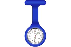 Vicloon Orologio da Infermiere, Orologio per Infermieri in Silicone con Spilla, Infermieri Fob Medical Watch Quandrante Rotondo, Orologi da Tasca per Medici e Infermieri Paramedico