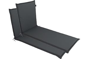 ‎LILENO HOME LILENO HOME Sonnenliege Auflage als [2er Set - Rollliege] in Anthrazit - Gartenliegen Auflage perfekt für Strandliege - Polster Auflage für Gartenliege (188x60x5cm) MIA