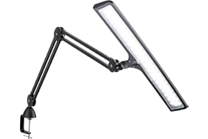 Daylight Lumi Task Lamp - Adjustable LED Desk Lamp with 3800 Lux Brightness, 6000K Daylight, and 95+ CRI for Accurate Color Rendering - Black